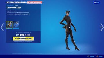 Un vistazo de cerca al skin Catwoman Cero