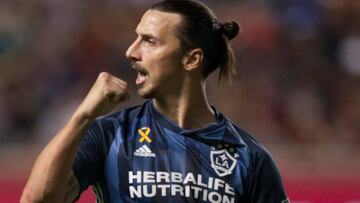 Zlatan Ibrahimovic durante el partido entre LA Galaxy y Real Salt Lake en Rio Tinto Stadium; Sandy, Utah. Septiembre 25, 2019.