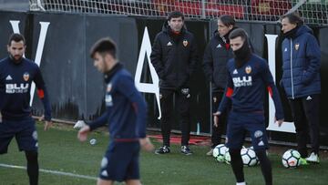 Marcelino, en la sesión de entrene del martes.