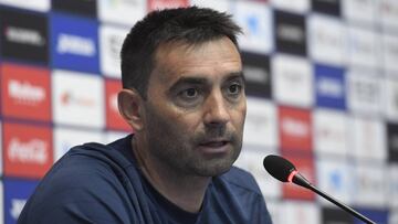 Garitano en rueda de prensa.