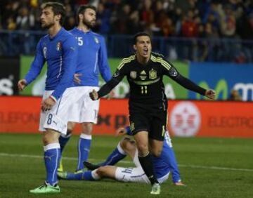 1-0. Pedro celebra el primer gol.