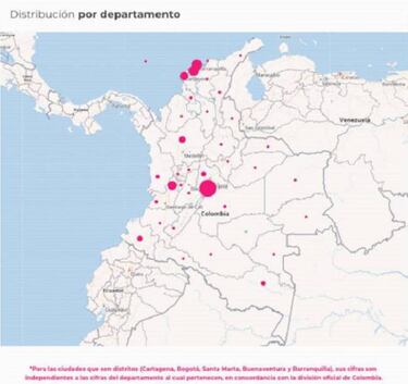 Mapa de casos y muertes por coronavirus por departamentos en Colombia: hoy, 18 de agosto