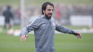 Beñat, durante un entrenamiento en Lezama