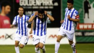 Chuli celebra su segundo gol del partido ante el Albacete