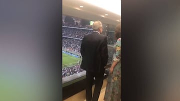 La celebración de Florentino tras el penal decisivo de Ramos