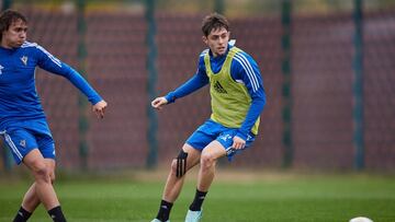 El rojillo Jofre Carreras durante un entrenamiento de la presente temporada.