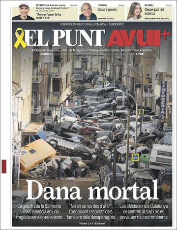 ¡°No camin¨¢is solos¡±: la prensa copa sus portadas con la cat¨¢strofe de la DANA