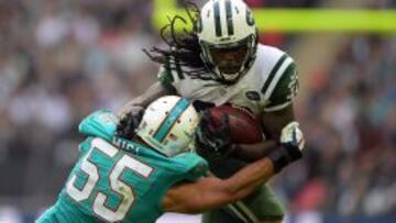 Chris Ivory y los New York Jets arrollaron a los Dolphins en Londres.