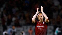 Iniesta, durante un partido con el Vissel Kobe.