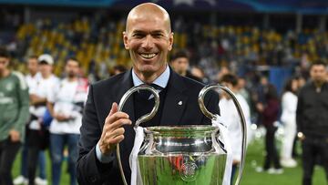 Zinedine Zidane, con la Champions que el Real Madrid conquist&oacute; en Kiev en 2018, suma 11 t&iacute;tulos en cinco a&ntilde;os: est&aacute; a dos de igualar a Miguel Mu&ntilde;oz como el entrenador con m&aacute;s trofeos ganados con el equipo blanco.