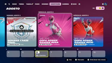 Consigue gratis dos skins de los Power Rangers en Fortnite participando en sus Copas hoy