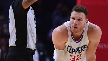 LOS ANGELES, CA - JANUARY 22: Blake Griffin #32 of the LA Clippers reacts as he is given a technical foul during a 126-118 loss to the Minnesota Timberwolves at Staples Center on January 22, 2018 in Los Angeles, California.   Harry How/Getty Images/AFP
 == FOR NEWSPAPERS, INTERNET, TELCOS &amp; TELEVISION USE ONLY ==