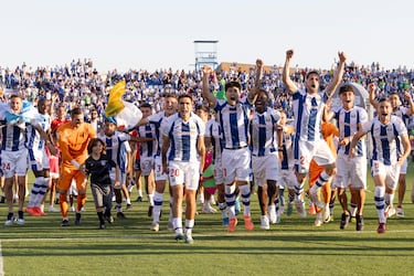 Los jugadores del Leganés celebran el ascenso a Primera División.