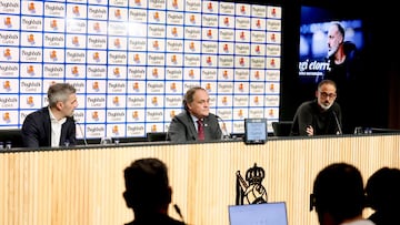 Bretos, Aperribay y Matarazzo, en la presentación del italiano.