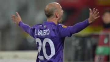 Borja Valero, celebra el gol del triunfo de la Fiorentina.