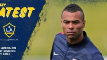 El anuncio de la llegada de Ashley Cole en la página web del Galaxy.