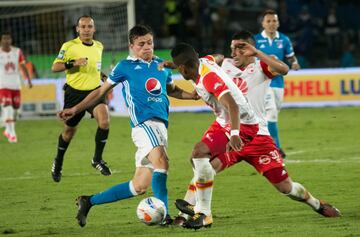 Partido de ida de la Final Liga Águila 2017-II en el estadio El Campín. Millonarios ganó 1-0 a Santa Fe.