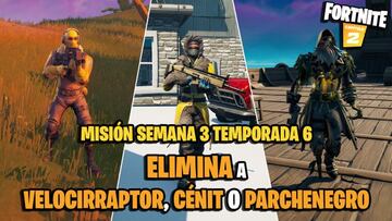 &iquest;D&oacute;nde est&aacute;n Velocirraptor, C&eacute;nit y Parchenegro en Fortnite Temporada 6?