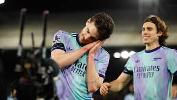 Declan Rice celebra un gol frente al Crystal Palace en la Premier League.