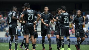 Action photo during the match Pumas UNAM vs Monterrey, Corresponding 14st Round of Tournament of League BBVA Bancomer MX at Olympic Universitary Stadium.
 
 Foto de accion durante el partido Pumas UNAM vs Monterrey, Correspondiente a la Jornada 14 del Torneo Apertura 2017 de la Liga BBVA Bancomer MX, en el Estadio Olimpico Universitario, en la foto: Aviles Hurtado, Jorge Benitez, Jesus Molina, John Stefan Medina, Marco Bueno y Carlos Sanchez de Monterrey 
 
 
 22/10/2017/MEXSPORT/David Leah.