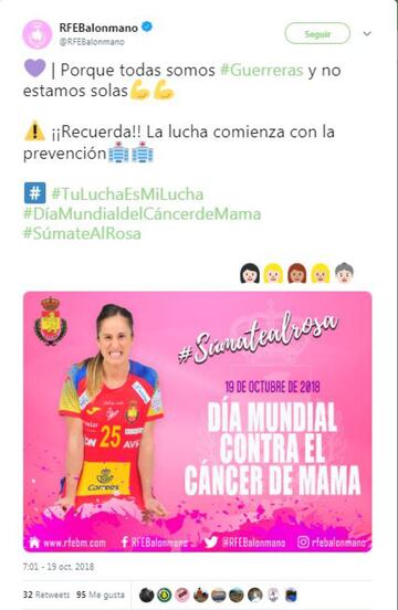 El mundo del deporte, unido en el #DíaContraelCáncerdeMama