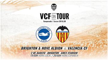 El Valencia se enfrentará al Brighton el 2 de agosto