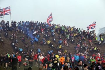 The Tough Guy challenge, which started in England in 1987 pits competitors against each other along a 15km track of obstacles.