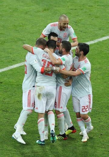 2-2. Diego Costa celebró el gol del empate.