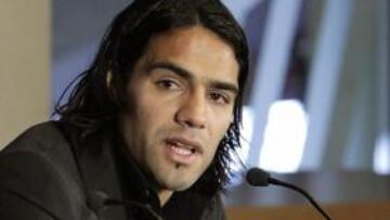 Falcao, en la presentación del amistoso Millonarios-Atlético.