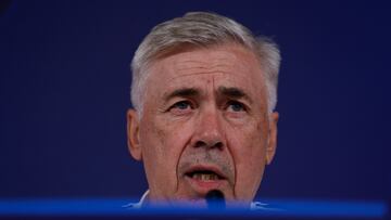 Ancelotti, en conferencia de prensa antes del partido ante el Shakhtar.