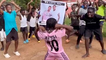 Ni?os en ?frica mandan mensaje a Messi y Beckham