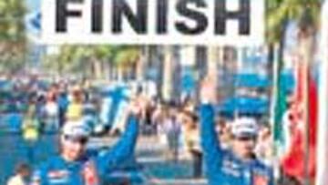 Loeb y Elena en el podio.