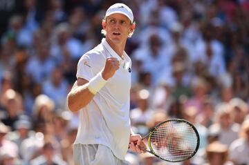 Kevin Anderson celebra un punto.