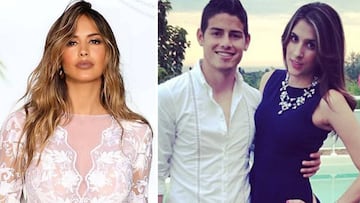 Imágenes de la modelo venezolana Shannon de Lima y del futbolista James Rodríguez con su exmujer, Daniela Ospina.