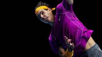 <b>EN ACCIÓN. </b>Nadal no dejará de trabajar en el servicio, que juzga vital.