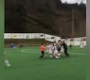 Referee forced to run away from angry lower-league players
