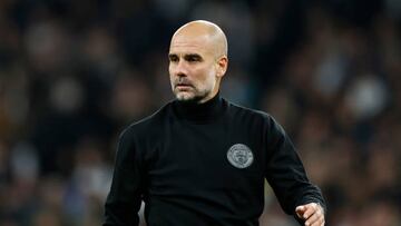COPENHAGEN, DENMARK - OCTOBER 11: Pep Guardiola, Manager of Manchester City looks on after the UEFA Champions League group G match between FC Copenhagen and Manchester City at Parken Stadium on October 11, 2022 in Copenhagen, Denmark. (Photo by Lynne Cameron - Manchester City/Manchester City FC via Getty Images)