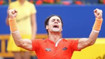David Ferrer tras vencer al alemán Philipp Kohlschreiber en el partido de cuartos de final del Trofeo Conde de Godó disputado este viernes.