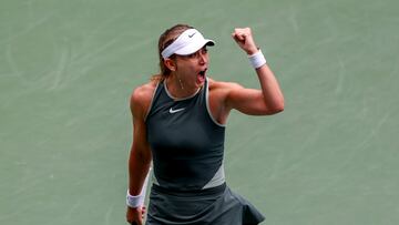 Paula Badosa celebra un punto contra Elena Gabriela Ruseen el US Open.