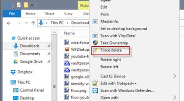 Cómo borrar los archivos bloqueados en Windows 10