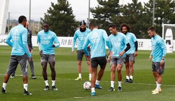 Hazard, en el entrenamiento del Real Madrid.