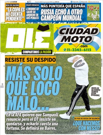 Las portadas de la prensa tras la eliminación de España