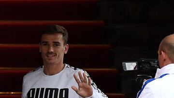 Griezmann, a su llegada a la concentración de la selección francesa.