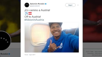 Rondón zanja los rumores y viaja a Austria con el West Bromwich