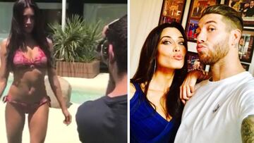 Pilar Rubio posando en bikini y con Sergio Ramos en el backstage de El Hormiguero