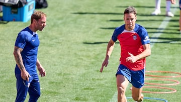 Azpilicueta, en una sesi¨®n del Atl¨¦tico.