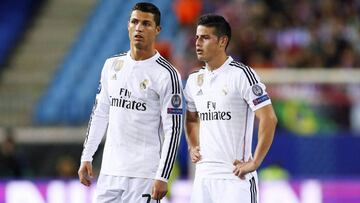 James Rodr&iacute;guez y Cristiano Ronaldo en el Real Madrid