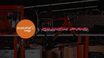 Cartel con el que el Euskaltel-Euskadi ha anunciado su acuerdo de patrocinio con la marca china Quick Pro