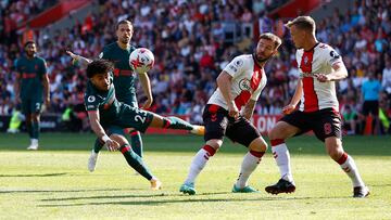 Luis Díaz juega 40′ en empate de Liverpool ante Southampton