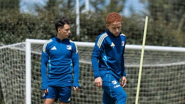 Alex Castro y Juan José Ramírez, jugadores de Millonarios.